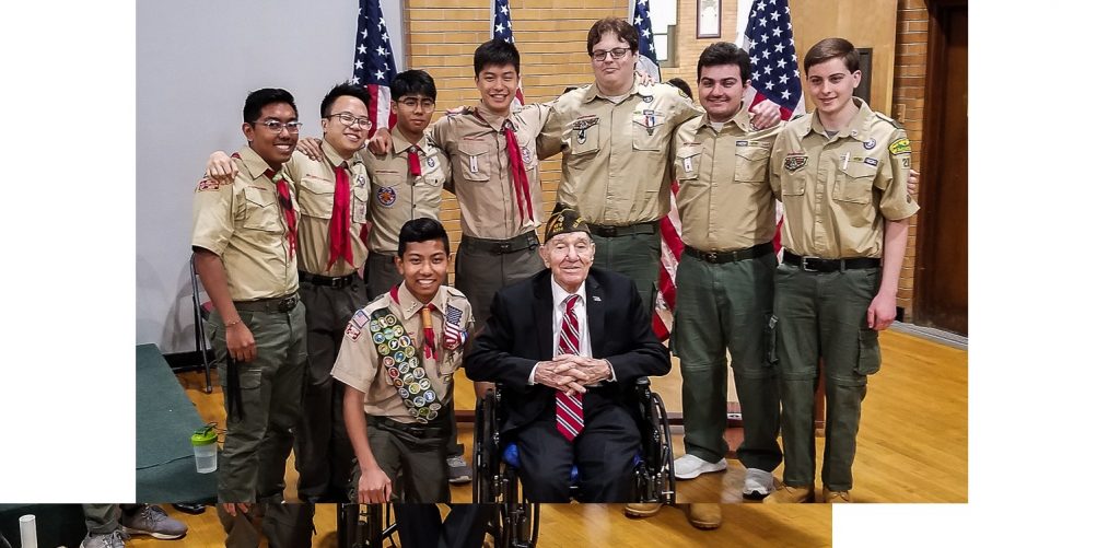 Photo of Gus Scutari and Eagle Scouts of Syosset Troop 205
