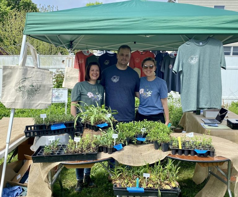 Photo of Nicole Tamaro, Matt Goreman and Sara Abbass at the 2nd Annual Northport Native Garden Initiative Plant Sale