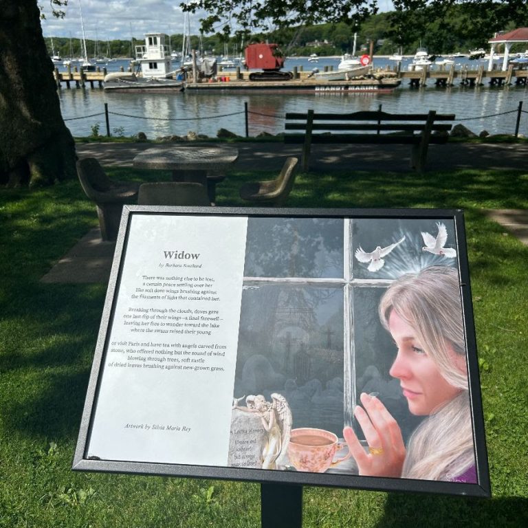 Image of poem and visual art installed in Northport Village Park